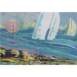 F. D'Arguin (20th Century) American, RETOUR AU PORT, color lithograph, signed in pencil, from t...