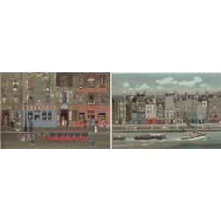 Michel Delacroix (b. 1933) French (two), CITY SCENES, a pair of color lithographs, each signed...