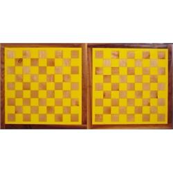 Tim Ebner (20th Century) American, DOUBLE CHECKER BOARD, 1980, laminated wood with resin inlay,...