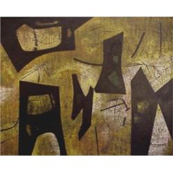 Jules Engel (1915-2003) American, SPACES, 1953, oil painting on canvas, 36 x 44 1/2", framed. P...