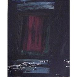Jules Engel (1915-2003) American, CENTER RED ABSTRACT, c. 1965, oil painting on canvas, 20 x 16...