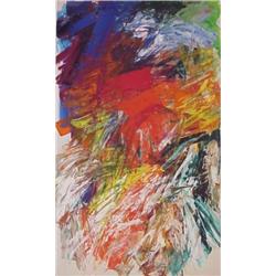 Jules Engel (1915-2003) American, UNTITLED ABSTRACT, acrylic painting on paper, 22 x 13", signe...