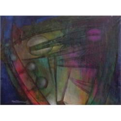 Raul Enmanuel (20th Century) Latin American, SIMBOLOS ALUCIVOS, 2000, acrylic painting on canva...