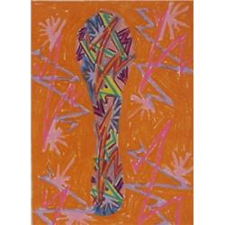 Joe Fay (b. 1950) American, SPOON, 1982, color pastel on paper, 7 x 5", signed and dated, frame...