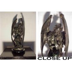 attributed Jean Jacques Feuchere (1807-1852) French, SATAN, 1883, patinated cast bronze sculptu...