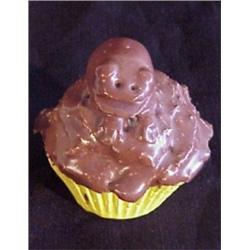 David Gilhooly (b. 1943) Canadian, CHOCOLATE FROG CUPCAKE, 1978, painted and glazed ceramic, 3...