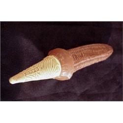 David Gilhooly (b. 1943) Canadian, CHOCOLATE DIPPED CORN CONE, painted and glazed ceramic, some...