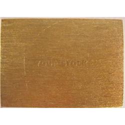 Grundy (20th Century) American, YOUR STOCK, gold leaf over collaged wood, 3 1/2 x 4 3/4", signe...