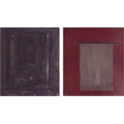 Behzah Hagheri (20th Century) (two), RUST & GREY; 1988, acrylic painting on canvas, 24 x 21", s...