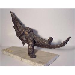 Israeli School (20th Century), RABBI'S FIRST SON, cast bronze sculpture, 12 x 20 x 5", signed '...