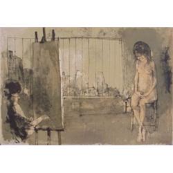 Jean Leon Jansem (b. 1920) French/Armenian, ARTIST'S STUDIO, color lithograph, signed in pencil...