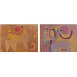 Carol Brennan Jaworski (b. 1940) Californian (two), CIRCUS; I WISH SNAILS, 1987, (two) each a c...