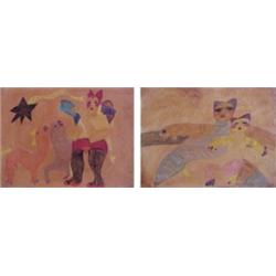 Carol Brennan Jaworski (b. 1940) Californian (two), BORN UNDER THE DEATH STAR; I SAY TO YOU TEA...