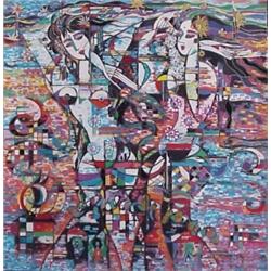 Ji Cheng (20th Century) Chinese, ROAD OF LIFE #2, color screenprint, signed in pencil, from the...