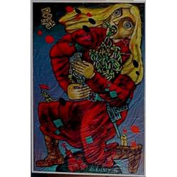 A. A. Kaebep (20th Century) Russian, FEAST OF MAN, 1976, acrylic painting on textured canvas, 6...