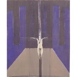 M'liz Keefe (20th Century) American, UNTITLED, acrylic painting on canvas, 48 1/2 x 39 1/2", si...