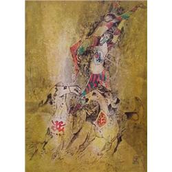 LeBaDang (b. 1922) Vietnamese/French, ACROBAT RIDERS, color lithograph, signed in pencil, from...
