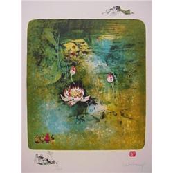 LeBaDang (b. 1922) Vietnamese/French, IMAGINARY NUDE LANDSCAPE (Green), color lithograph, signe...