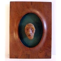 Lieber (20th Century) American, HEAD PORTRAIT, hand-moulded resin head with carved oval walnut...