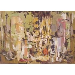 Rip Matteson (20th Century) California, UNTITLED, c. 1965, oil painting on canvas, 19 1/4 x 27...