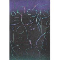 Peter Max (b. 1937) German/American, PORTRAIT ON BLACK, color screenprint, signed in pencil, fr...