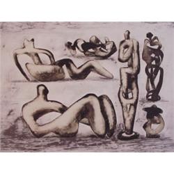 Henry Moore (1898-1976) British, SIX SCULPTURAL IDEAS (C.545), 1979, color lithograph, signed i...