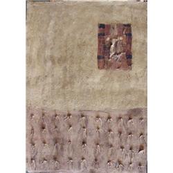 Manuel Ramirez (20th Century) Mexican, UNTITLED BLUE & BROWN, 1989, watercolor on manipulated A...