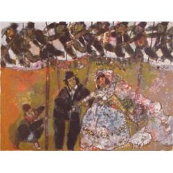 Theo Tobiasse (b. 1927) French, LA DANSE DES HOMMES, c. 1968, color lithograph, signed in penci...