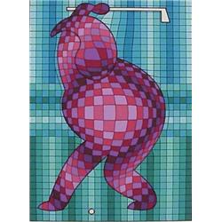 Victor Vasarely (1908-1997) Hungarian, THE GOLFER, color screenprint, signed in pencil, from th...
