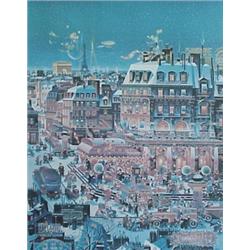 Yamagata (20th Century) American, CITY LIGHTS, color offset lithograph, signed in pencil, from...