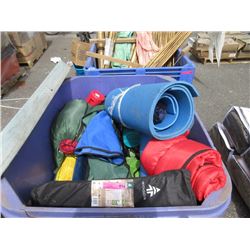 Bin of Assorted Camping Gear