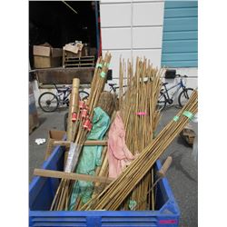 Bin of Bamboo Poles & More