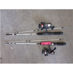 2 Lucky Strike Graphite Fishing Rods & Reels