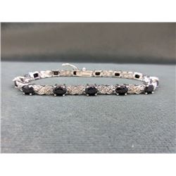 Diamond & Sapphire Infinity Link Tennis Bracelet