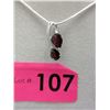 2.8 CT Garnet & Diamond Sterling Silver Necklace