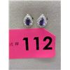 Image 1 : New Amethyst & Diamond Stud Earrings