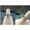 Blue Topaz & Diamond Wrap Sterling Silver Ring