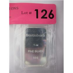 1 Oz. .999 Fine Silver Scotiabank Investor Bar