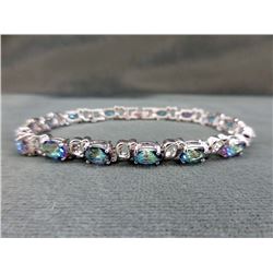 50 CT Ocean Blue Mystic Topaz Tennis Bracelet