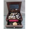 Image 2 : Large Metal & Wood Jewelry Box with Drawer