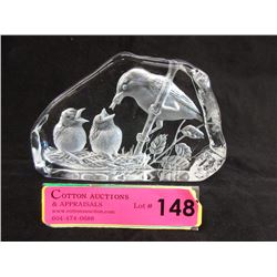 1996 Signed Capredoni Crystal Bird Sculpture