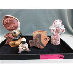 4 Mid-Century Denmark & Japan Pottery Pieces