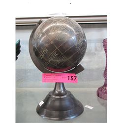 10" Tall Metal Globe