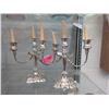 Image 1 : 2 Silver Plated Candelabras - 9" Tall