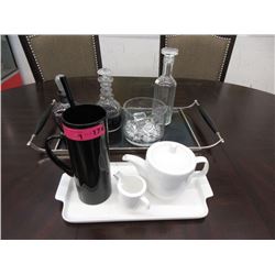 Decanters & More on 2 Trays