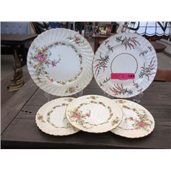 5 Vintage English China Plates