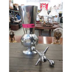 Solid Metal Vase & Jumping Jack