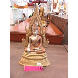 13" Tall Metal Buddha Statue