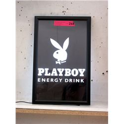 New Illuminated Playboy Energy Drink Sign