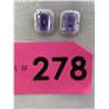 Image 1 : New Amethyst & Diamond Earrings